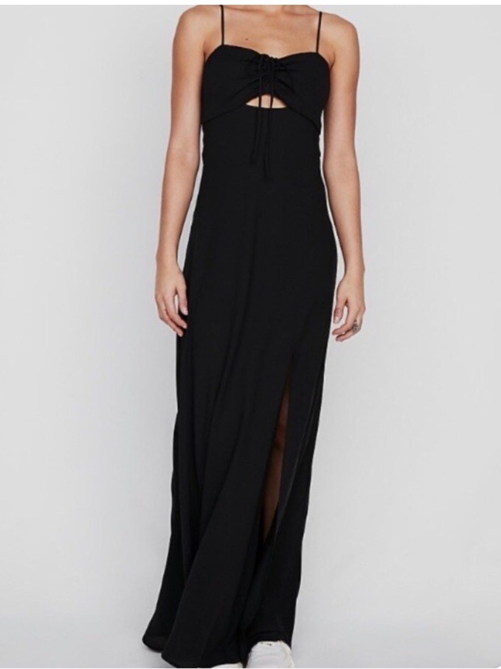 Express Front Cut Out with Tie Maxi Dress